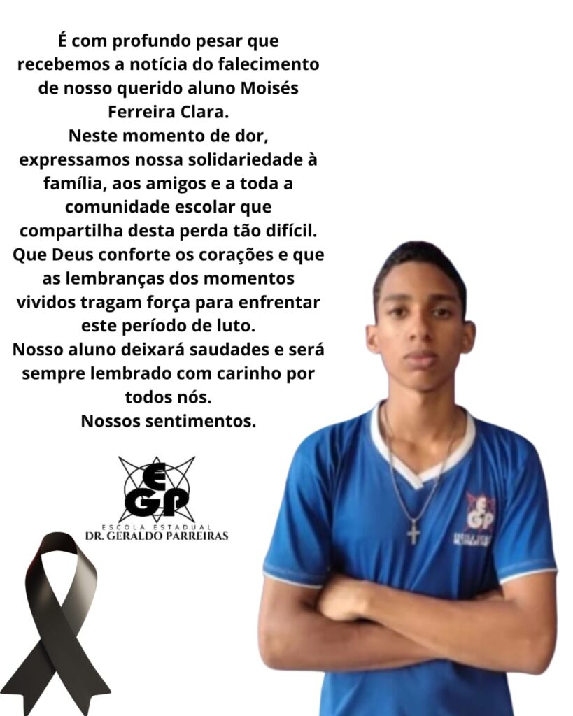 Nota de falecimento Moisés Ferreira Clara - Babados e Badalos